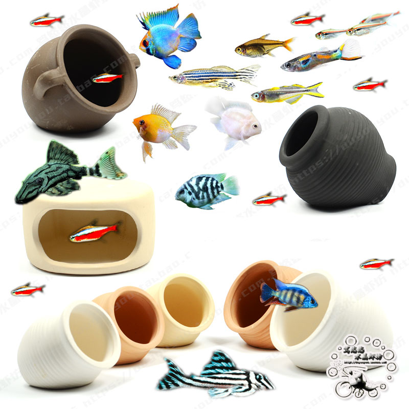 Ceramics Jar Fish Tank Decorat - Hide Cave Ceramic บทวิจารณ์และราคา