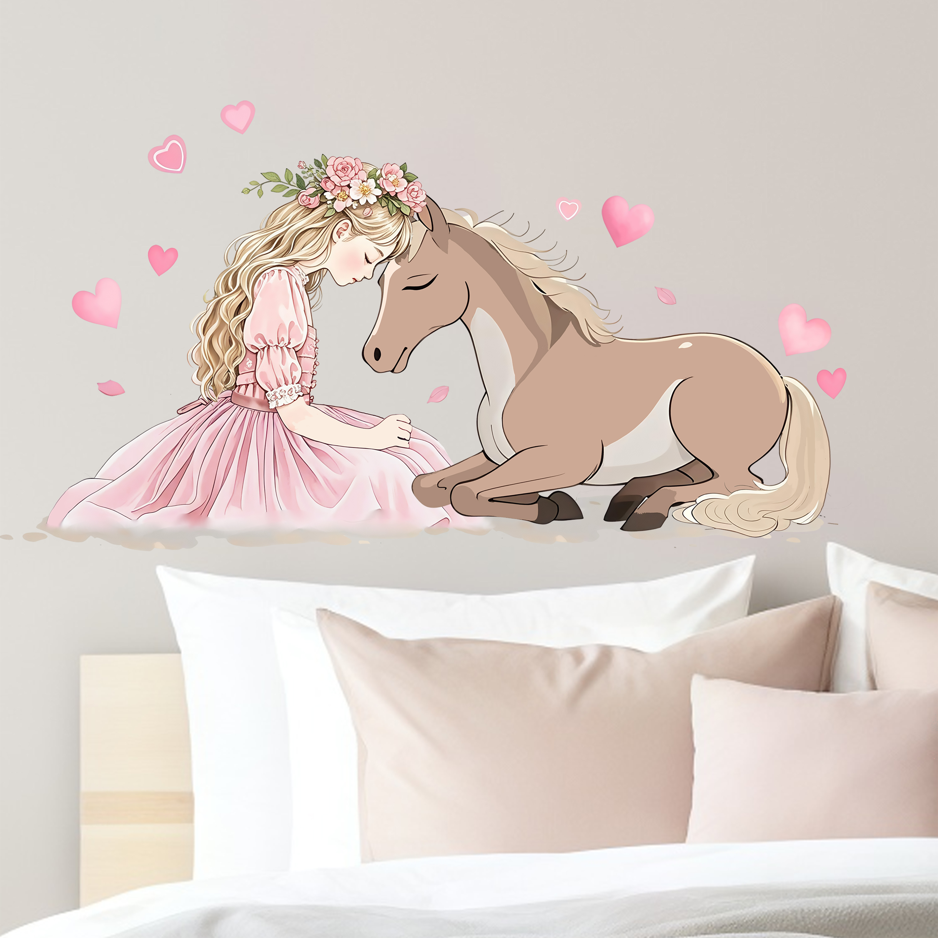 Romantic Horse Wall Stickers S - Pvc Panel Background บทวิจารณ์และราคา