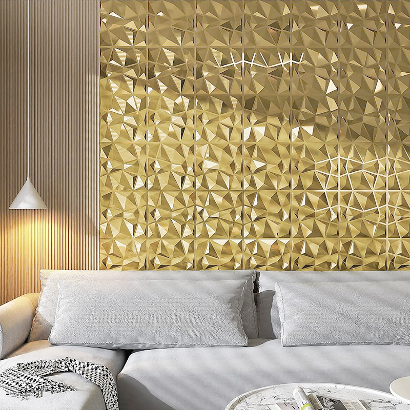 12pcs 50x50cm Champagne gold c - Pvc Panel Background บทวิจารณ์และราคา
