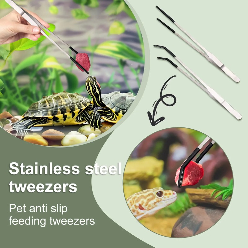 2Pcs Stainless Steel Tweezers  - Water Dish Reptile บทวิจารณ์และราคา