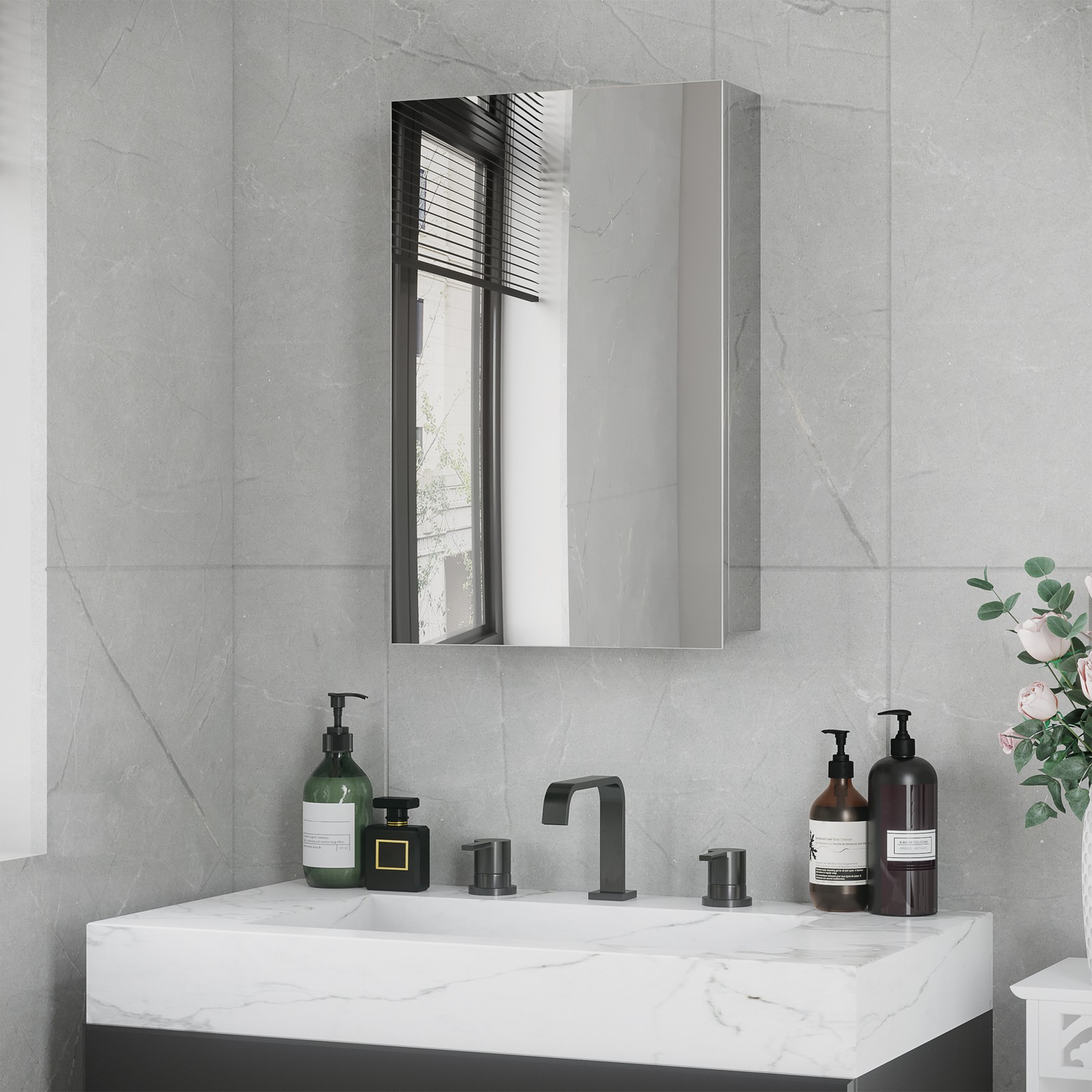 Bathroom Cabinet Wall Mounted  - Glass Door Hinge บทวิจารณ์และราคา
