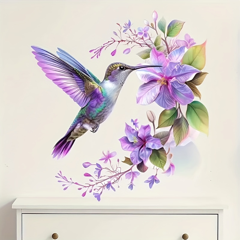 1 Purple Flower and Hummingbir - Pvc Panel Background บทวิจารณ์และราคา