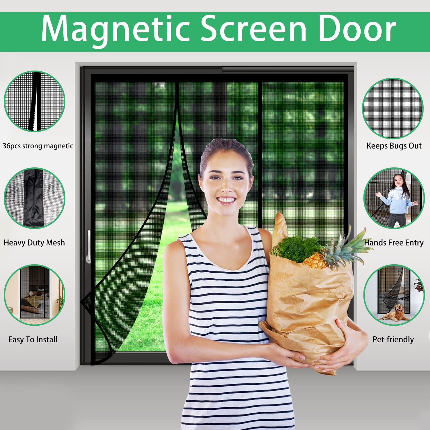 Fiberglass Magnetic Screen Doo - Screen Top Mesh บทวิจารณ์และราคา