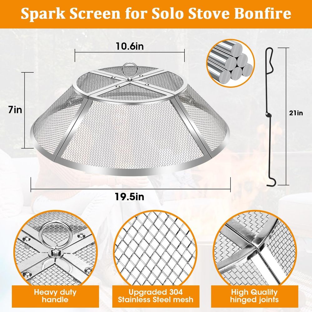 19.5 Stainless Steel Fire Pit  - Screen Top Mesh บทวิจารณ์และราคา