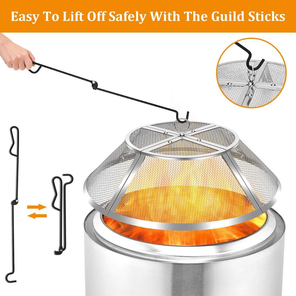 19.5 Stainless Steel Fire Pit  - Screen Top Mesh บทวิจารณ์และราคา